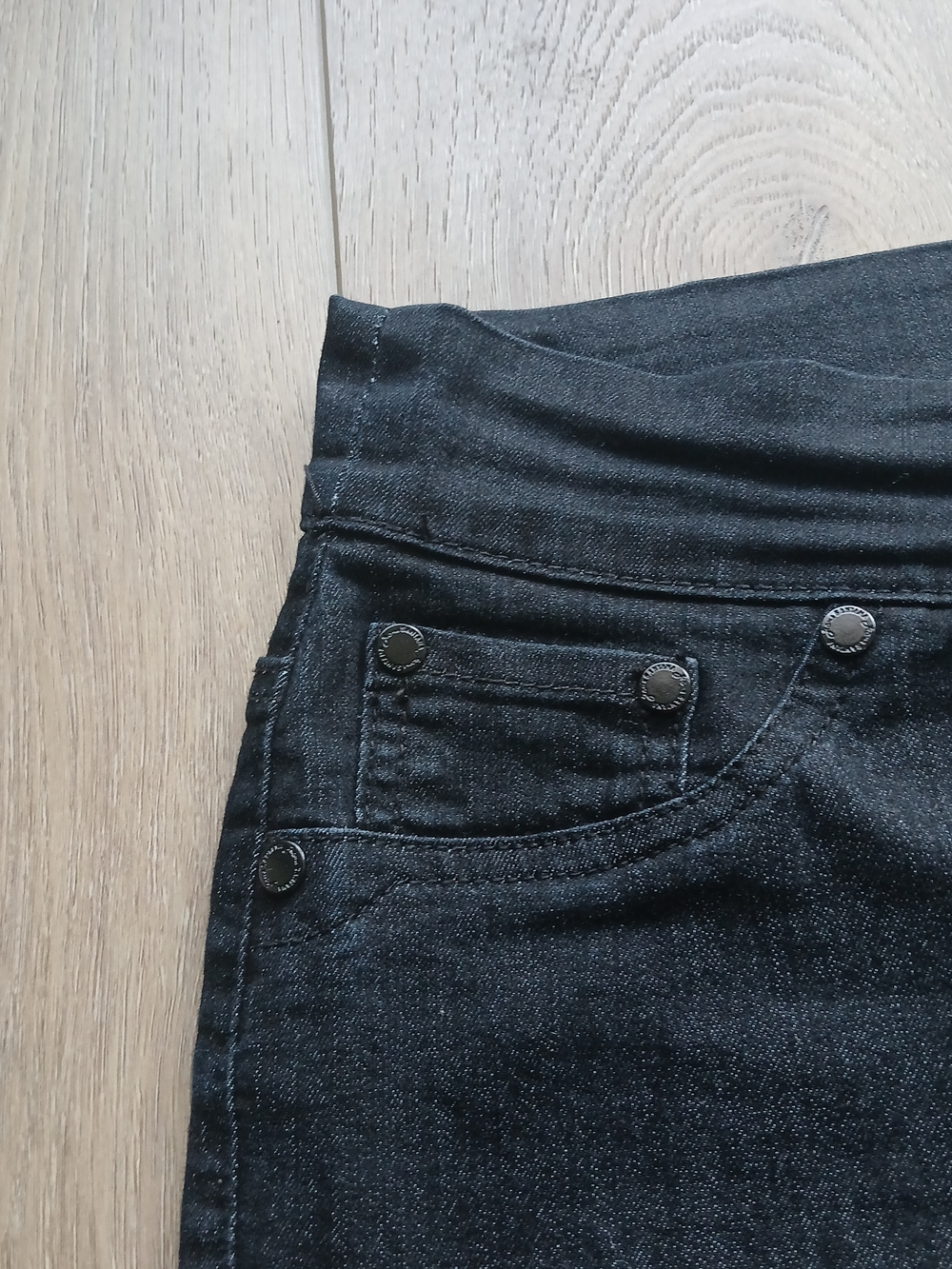 Santana Jeans Pull-On Black Denim Pants Size 16x32L Stretch Straight Leg - Picture 5 of 10